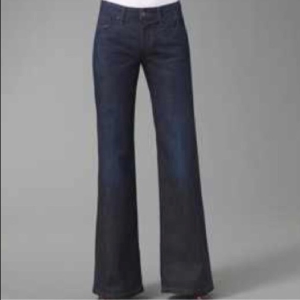 Size 32 linen wide leg dark wash Joe Jeans